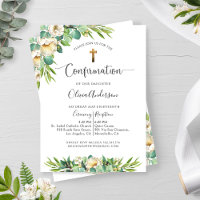 Greenery and White Gold Yellow Floral Confirmation