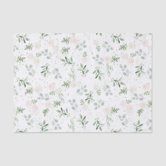 Greenery and white tissue paper (Front)