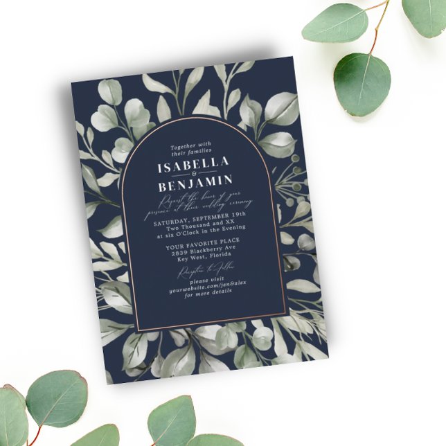 Greenery Arch Eucalyptus Navy Wedding Rose Gold (Creator Uploaded)