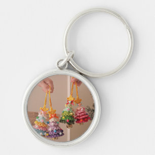 Greenery Arch Modern Script Photo Christmas Holida Key Ring