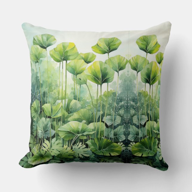 Greenery Assortment Throw Pillow (Front)