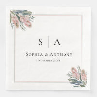 Greenery Australia Personalised Wedding Napkins