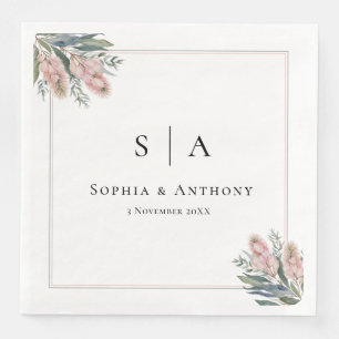 Greenery Australia Personalised Wedding Napkins