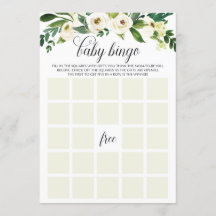 Greenery Baby Bingo Cards for Baby Shower