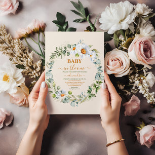 Greenery Baby in Bloom Baby Shower  Invitation