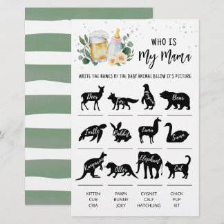 Greenery Baby Is Brewing Who is my mama Game Pink