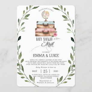 Greenery Baby Shower by Mail Long Distance Girl Invitation