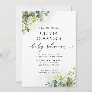 Greenery Baby Shower Invitation