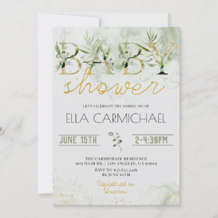 Greenery Baby Shower Invitation