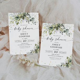 Greenery Baby Shower Invitation