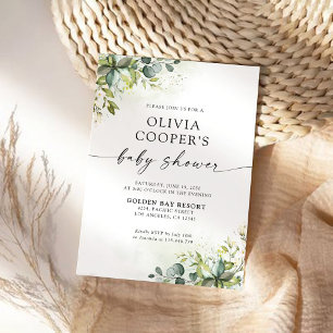 Greenery Baby Shower Invitation