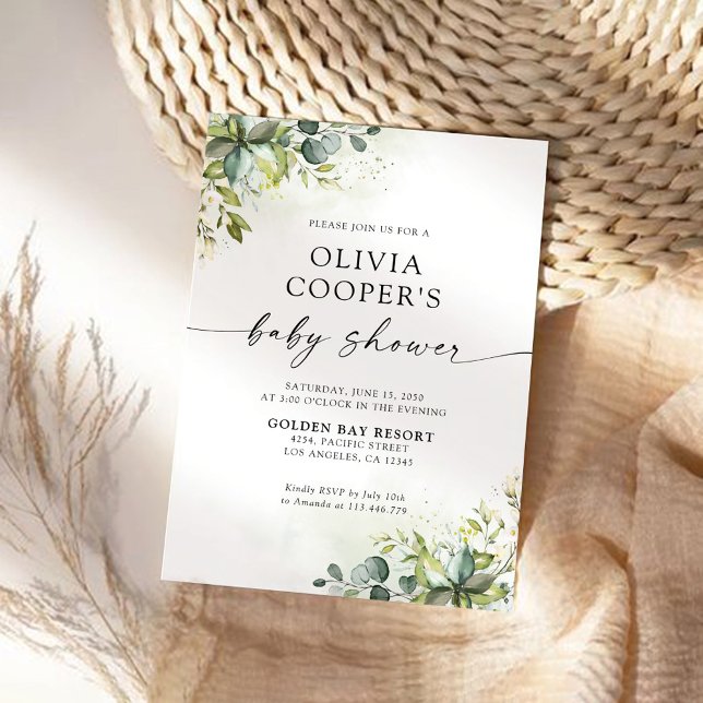Greenery Baby Shower Invitation (Creator Uploaded)
