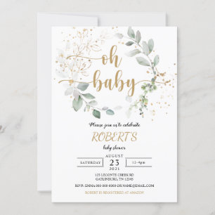 Greenery baby shower Invitation