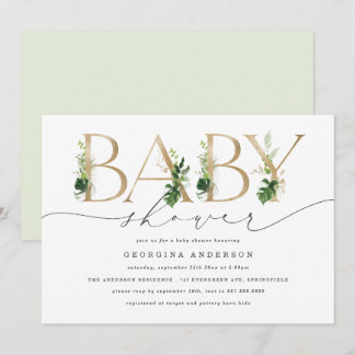 Greenery Baby Shower Invitation