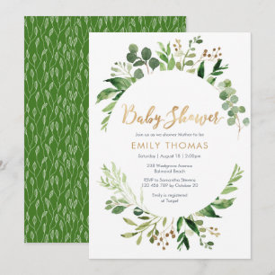 Greenery Baby Shower Invitation - gender neutral