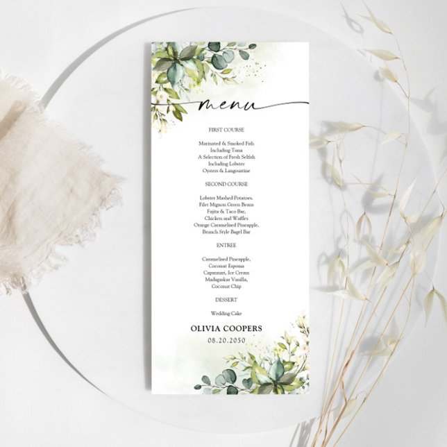 Greenery Baby Shower Menu (Creator Uploaded)