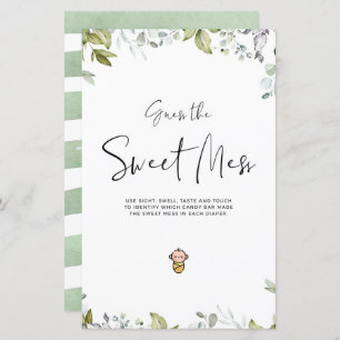 Greenery Baby Shower Mini Sign Guess Sweet Mess