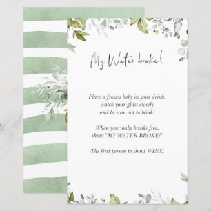 Greenery Baby Shower Mini Sign - My Water Broke!