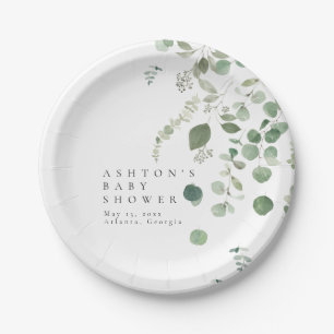Greenery Baby Shower  Paper Plate