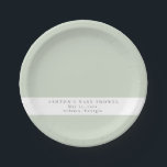 Greenery Baby Shower  Paper Plate<br><div class="desc">These are simple, elegant greenery baby shower paper plates featuring a simple design and a modern font. Edit all wording and all colours* on this wedding program template. * the colour of the watercolor greenery are not editable // For matching items, please visit the "ASHTON" collection in the Sincerely By...</div>