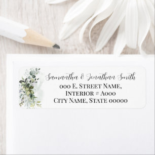 Greenery Baby Shower Return Address Label