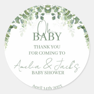 Greenery Baby Shower Thank You Sticker