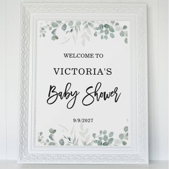Greenery  Baby Shower Welcome Poster (Creator Uploaded)