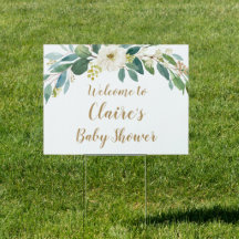 Greenery Baby shower Welcome Sign