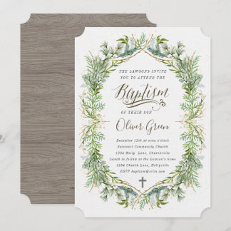 Greenery Baptism invitation