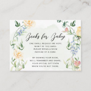 Greenery Bear Gender Neutral Floral Diaper Raffle  Enclosure Card