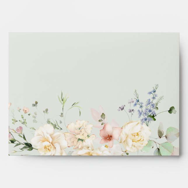 Greenery Bear Gender Neutral Green Baby Shower Env Envelope (Front)