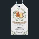 Greenery Beers & Cheers Adult Man Birthday Party Gift Tags<br><div class="desc">Personalise this fun beer-themed favour tag with your details. Use the design tools to edit the text,  change font colour and style to create a unique one of a kind poster design.</div>