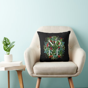 Greenery Berries NOEL Christmas Cushion