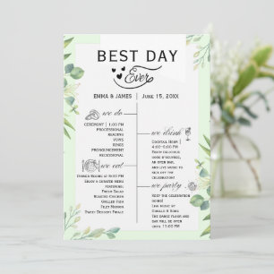 Greenery Best Day Ever Program Invitation