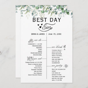 Greenery Best Day Ever Program Invitation