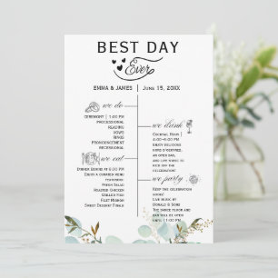 Greenery Best Day Ever Program Invitation