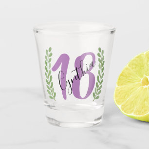 Greenery Birthday Gift 18th 21st 40th 50th Shot Glass