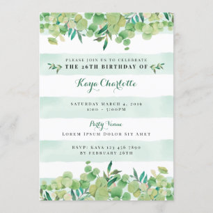 Greenery Birthday Invitation