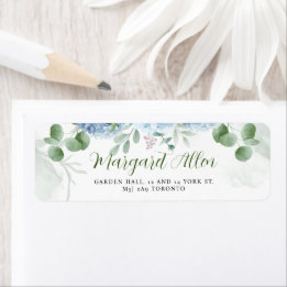 Greenery Blue hydrangea Baby Shower Address