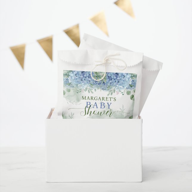 Greenery Blue hydrangea Its a Boy Baby Shower Favour Bags (Party)