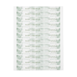 Greenery Blue hydrangea Its a Boy Baby Shower Wrap Around Label