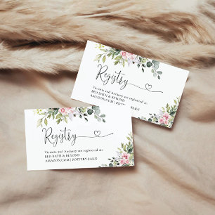 Greenery Blush Pink Baby Shower Enclosure Card