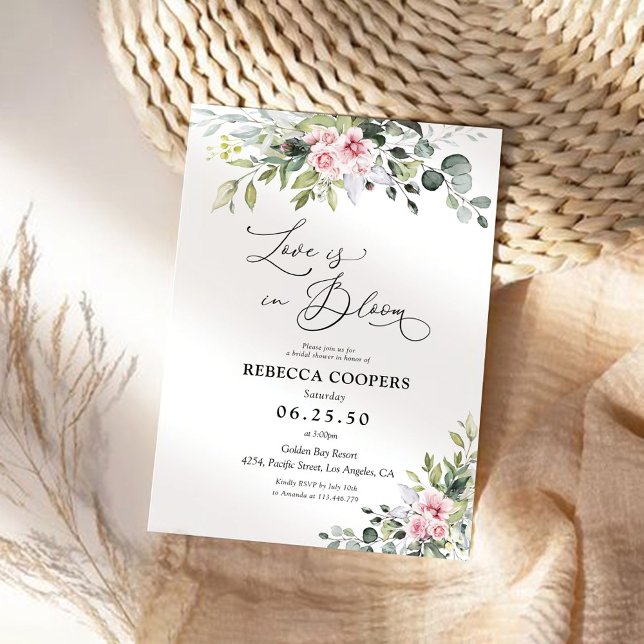 Greenery Blush Pink Bridal Shower Invitation (Creator Uploaded)