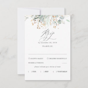 Greenery Bohemian Wedding RSVP Card