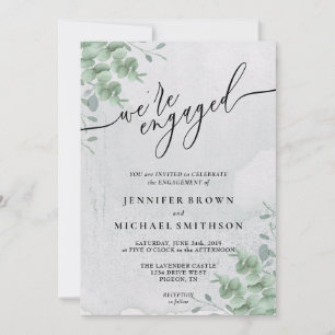 Greenery Boho Eucalyptus Signature Engaged Invitation