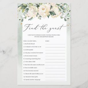 Greenery Boho Find The Guest Bridal Game