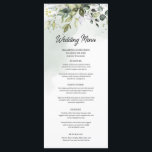 Greenery boho foliage eucalyptus wedding dinner menu<br><div class="desc">Greenery boho foliage eucalyptus wedding dinner menu. Blush Roses ©</div>