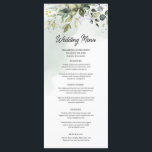 Greenery boho foliage eucalyptus wedding dinner menu<br><div class="desc">Greenery boho foliage eucalyptus wedding dinner menu. Blush Roses ©</div>