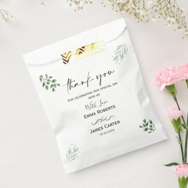 Greenery Boho Leaf Favour Boxes Bags (Sealed)