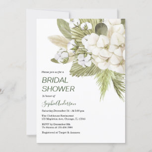 Greenery Boho Pampas Grass Bridal Shower Invitation